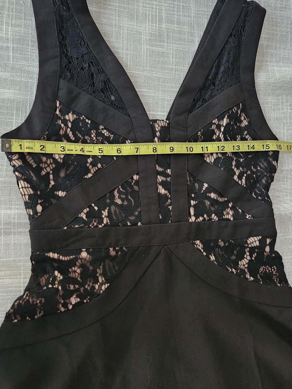 DO+BE Black Lace V-Neck A-Line Mini Dress Size M New With Tags - Picture 15 of 16